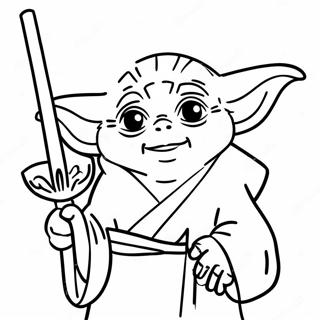 Rolig Yoda med Ljusstav Målarbild | Yoda målarbild
