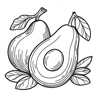 Avokado färgläggningssida | Avokado målarbild