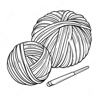 Målarbild av stickverktyg och garn | Stickning målarbild