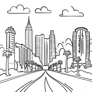 Målarbild av Las Vegas Strip skyline | Las Vegas målarbild