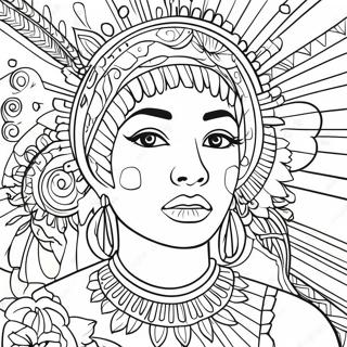 Vibrant Chicano-konst färgläggningssida | Chicano målarbild
