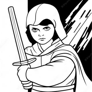 Modig ung Jedi i aktion färgläggningssida | Unga Jedi-äventyr målarbild