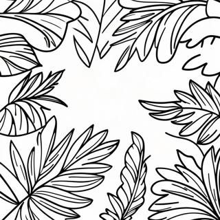 Färgglada palmblad färgläggningssida | Palm söndag målarbild
