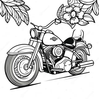 Harley Davidson motorcykel färgläggningssida | Harley Davidson målarbild