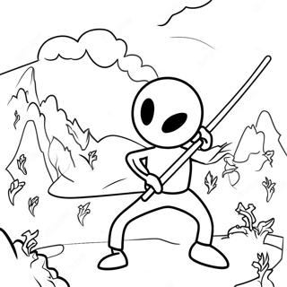 Episk Stickman Stridsscen Målarbild | Stickkrig Arv målarbild