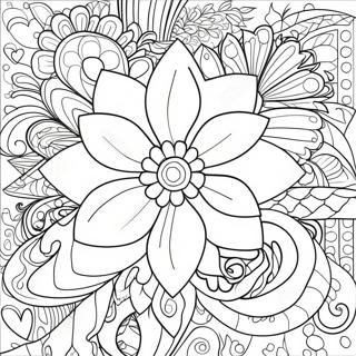 Blomma Vuxen Färgläggningssida | Blomma Vuxen målarbild