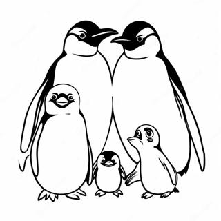 Pingvinfamilj färgläggningssida | Pingvinfamilj målarbild