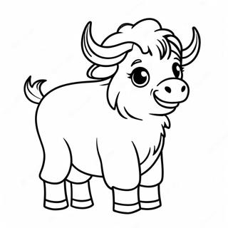 Söt Baby Yak Färgläggningssida | Jak målarbild