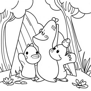 Äventyrlig Muminfamilj Färgläggningssida | Mumin målarbild