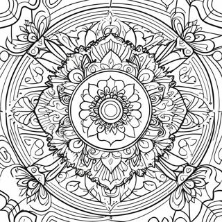 Meditativ mandala färgläggningssida | Upplysning Andlig målarbild