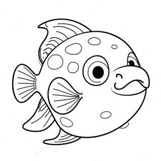 Glad blobfisk färgläggningssida | Blobfisk målarbild