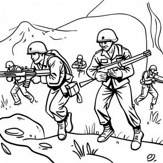 Vietnamkriget Soldater i Strid Målarbild | Vietnamkriget målarbild