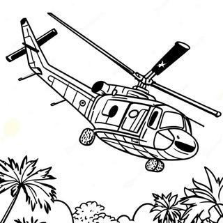 Vietnamkriget Helikopter Flyger Målarbild | Vietnamkriget målarbild