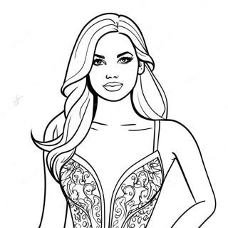 Top Model Fashionista Färgläggningssida | Toppmodell målarbild