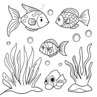 Färgläggningssida med undervattensscen | Underwater målarbild
