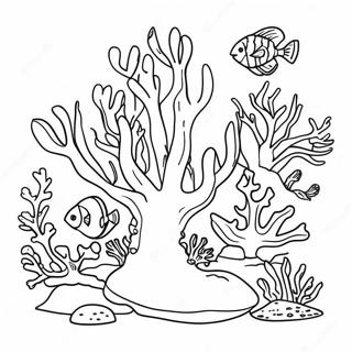 Färgglad korallrev färgläggningssida | Underwater målarbild