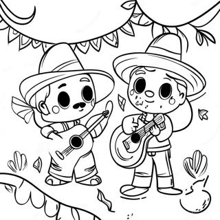Cinco de Mayo Firande Färgläggningssida | Cinco de Mayos målarbild
