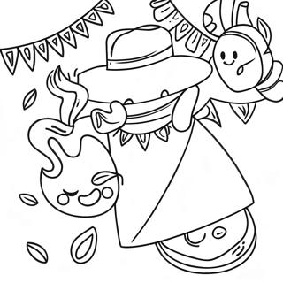 Färgglad Cinco de Mayo Fiesta Färgläggningssida | Cinco de Mayos målarbild