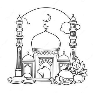 Eid Al Adha Festlig Firande Målarbild | Eid Al Adha målarbild
