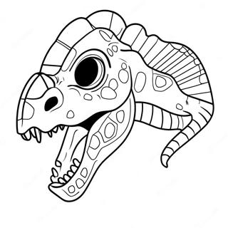 Dinosaurie Mask Färgläggningssida | Dinosaurie Mask målarbild
