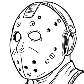 Jason med en Cool Mask Målarbild | Jason målarbild