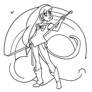 Sailor Pluto i Elegant Pose Målarbild | Sailor Pluto målarbild