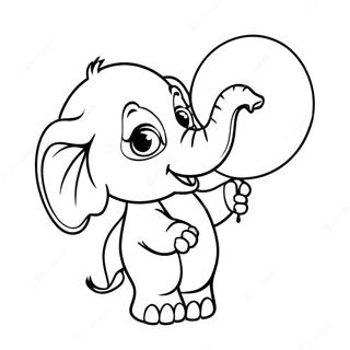 Babyelefant som leker med ballonger färgläggningssida | Baby Elefant målarbild