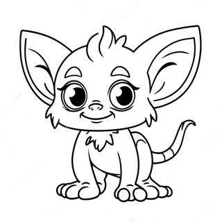 Söt gremlin med stora ögon färgläggningssida | Gremlins målarbild