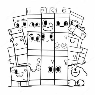 Färgglad Numberblocks 100 Vänner Målarbok | Nummerblock 100 målarbild