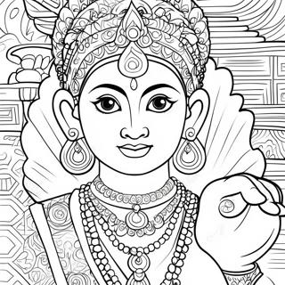 Hindu Färgläggningssida | Hindu målarbild