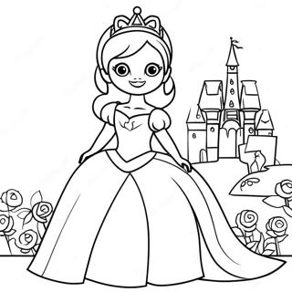 Prinsessspel Färgläggningssida | Prinsessspel målarbild