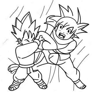 Goku vs Naruto Episk Strid Målarbild | Goku vs Naruto målarbild