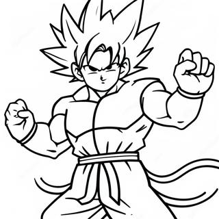 Goku Laddar Upp Målarbild | Goku vs Naruto målarbild