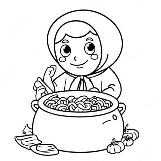 Strega Nona med Pastakastrull Målarbild | Strega Nona målarbild