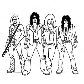 Motley Crue Rockband Målarbild | Motley Crue målarbild