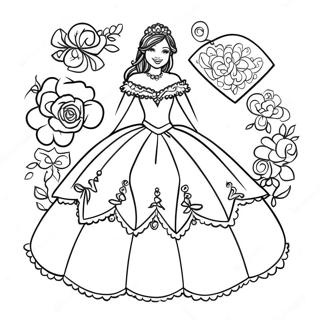 Elegant Quinceanera Firande Målarbild | Quinceanera målarbild