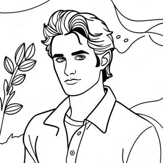 Edward Cullen glittrande i solen färgläggningssida | Edward Cullen målarbild