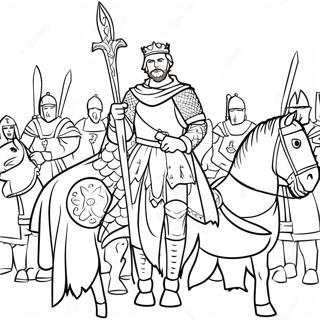 Kung Arthur och riddarna färgläggningssida | Sökandet efter Camelot målarbild