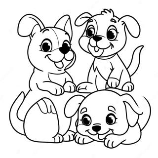 Lekfulla Disneyvalpar färgläggningssida | Disney Hund målarbild