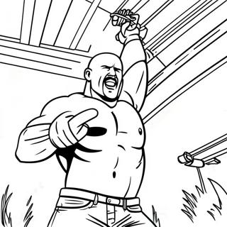 Stone Cold Steve Austin i Aktion Målarbild | Stone Cold Steve Austin målarbild