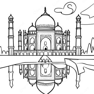 Taj Mahal vid Solnedgång Målarbild | Taj Mahal målarbild