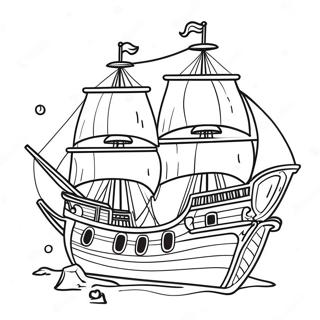 Piratskepp Äventyr Färgläggningssida | Piratskepp målarbild