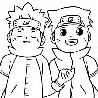 Söta Naruto och Hinata som håller händer färgläggningssida | Naruto och Hinata målarbild