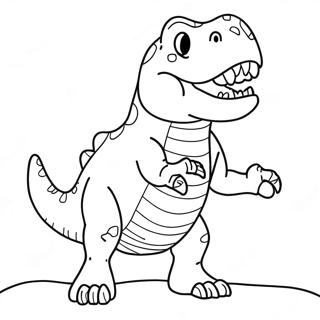Fruktansvärd T-Rex som ryter färgläggningssida | Köttätande Dinosaurie målarbild