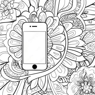 iPhone 14 med Färgglad Bakgrund Målarbild | iPhone 14 målarbild