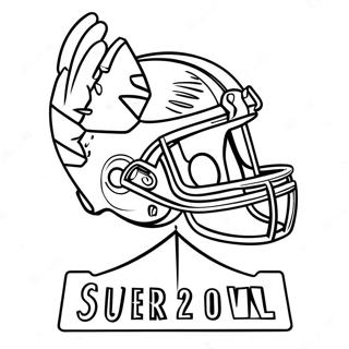 Super Bowl 2024 Logotyp Färgläggningssida | Super Bowl 2024 målarbild