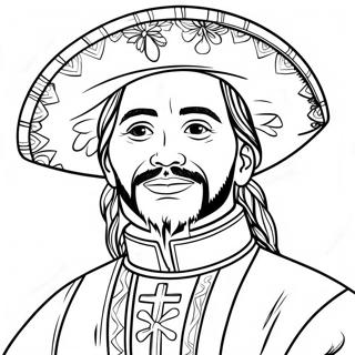 Juan Diego färgläggningssida | Juan Diego målarbild