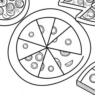 Färgglad Bråk Pizza Skiva Färgläggningssida | Bråk målarbild