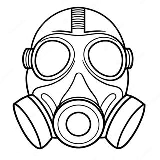 Färgläggningssida med gasmask | Gasmask målarbild