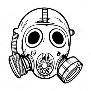 Cool Gasmaskdesign Färgläggningssida | Gasmask målarbild